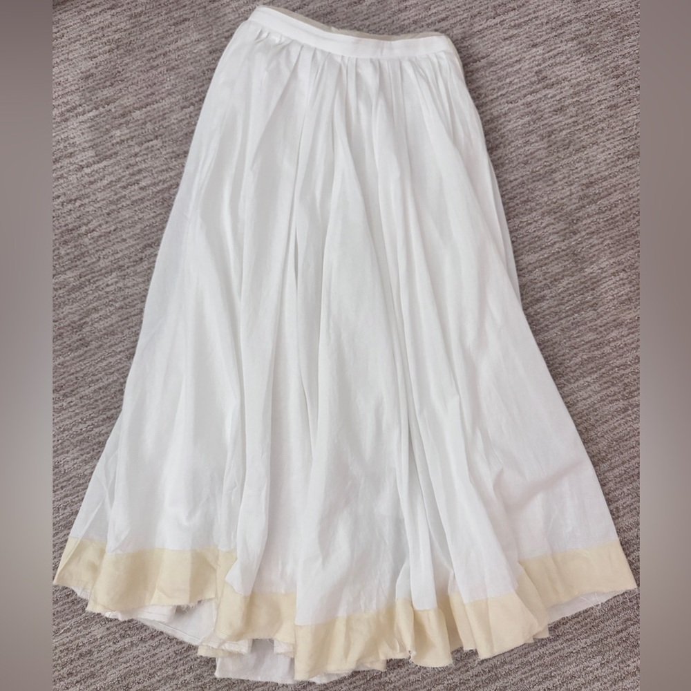 Zara White and Cream A-Line Skirt